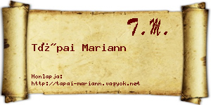 Tápai Mariann névjegykártya