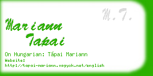 mariann tapai business card